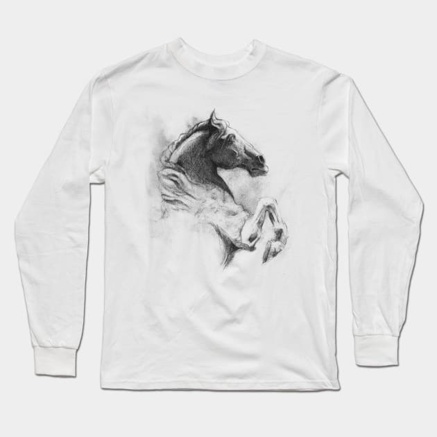 Horse Long Sleeve T-Shirt by mikekoubou